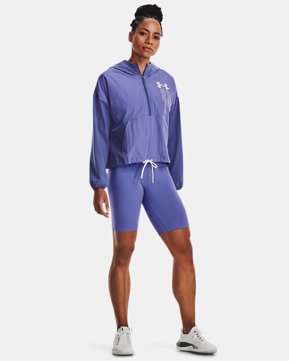Women's UA Woven Graphic Jacket in Blue image number 2